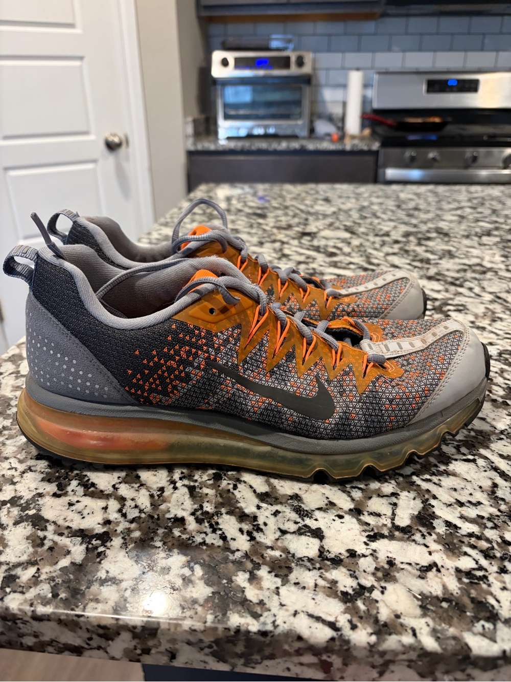 Nike Air Max 09 Jacquard Sneakers in Wolf Gray & Orange